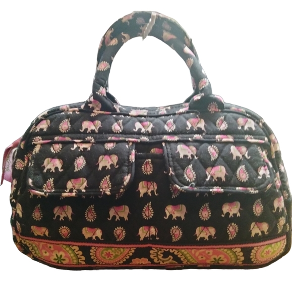 Vera Bradley Retired Pink Elephant Handbag - Picture 2 of 4